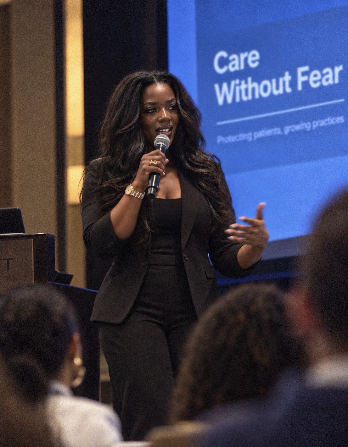 Lisa Finley speaking at Care Without Fear